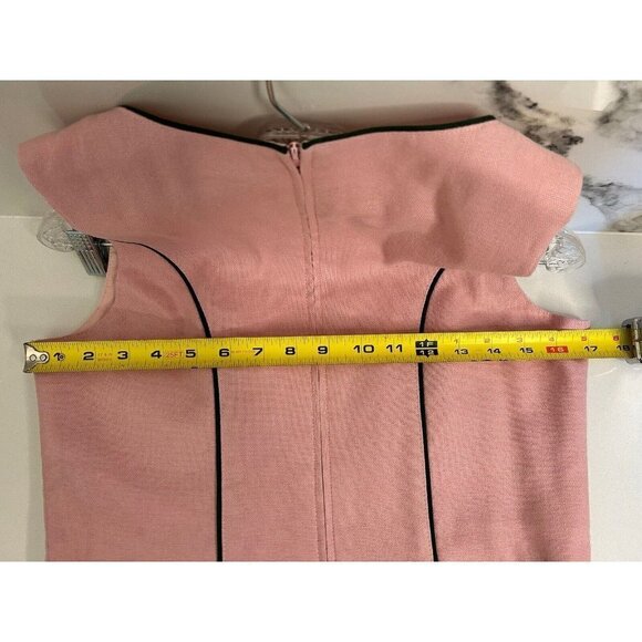 Chic Pink and Black Lace-Up Midi Dress - Picture 12 of 15